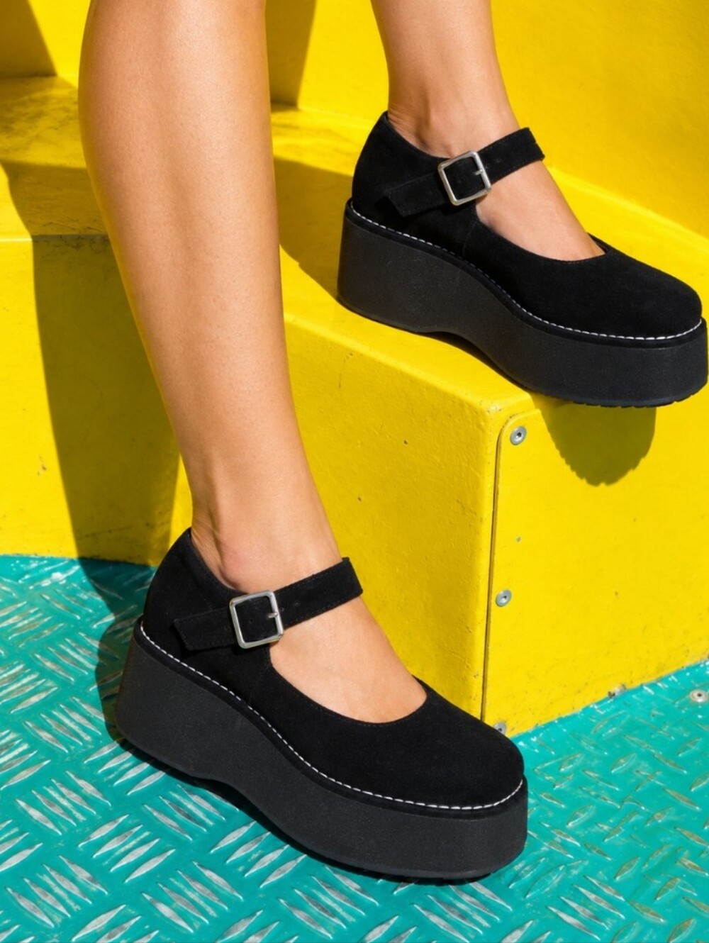 UNIF SUEDE PLATFORM MARY JANE SHOES